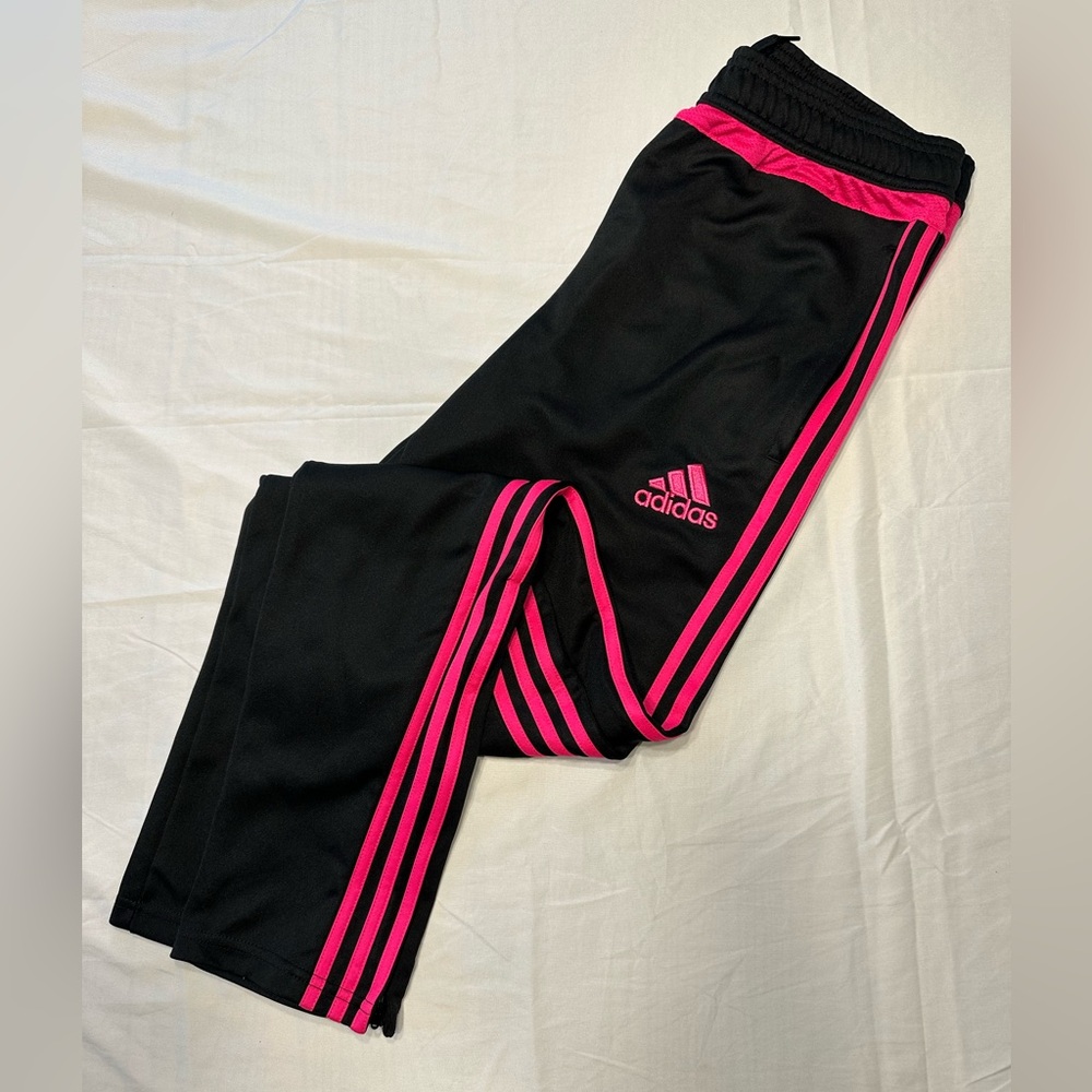 Black & Pink Adidas Soccer pants size Youth XL